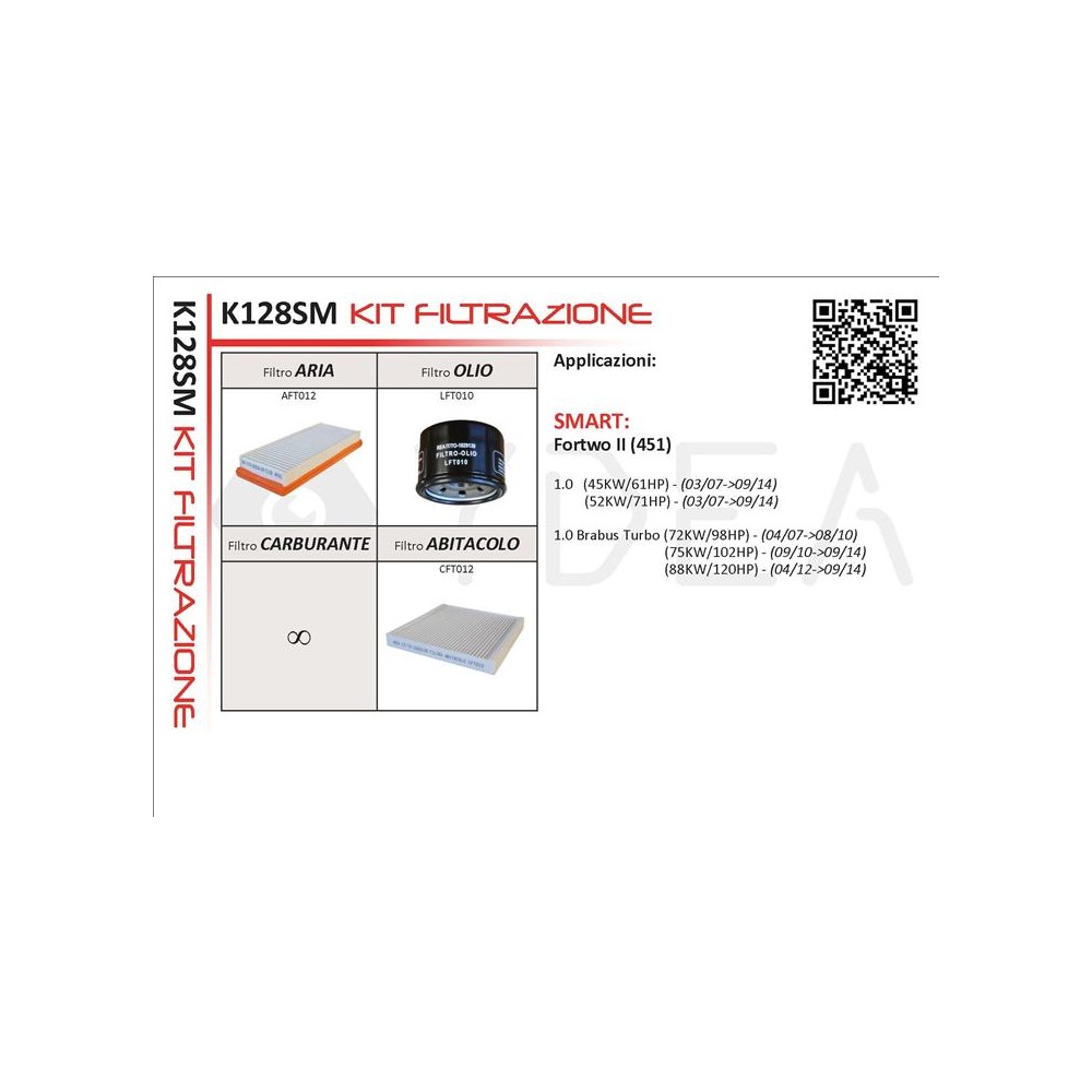 Kit filtri tagliando per Smart Fortwo 1.0 2007-2014 - Imagen 3 de 3