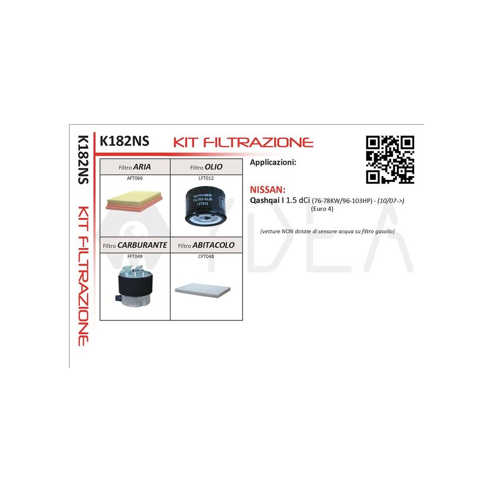 Kit filtri tagliando per Nissan Qashqai 1.5 Dci 2007-2013 Euro 4 - 5 - Imagen 3 de 3
