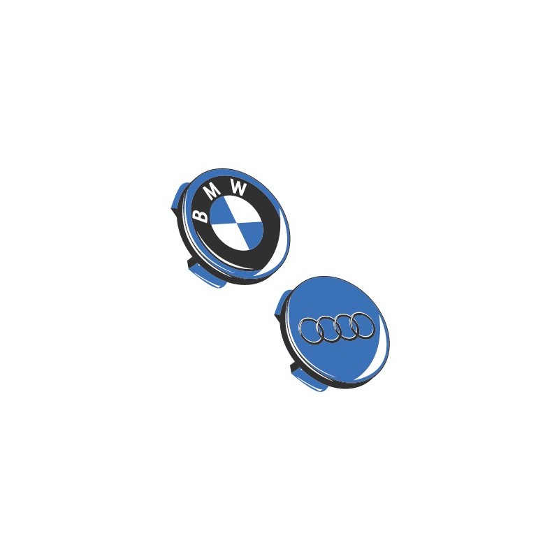 Coprimozzo Fiat logo blu con alloro cromato 50 mm
