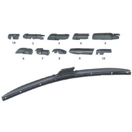 Kit coppia spazzole tergicristallo 280 mm Ecoflat con 10 adattatori