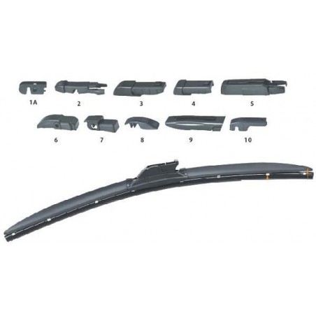 Kit coppia spazzole tergicristallo 610 mm Ecoflat con 10 adattatori