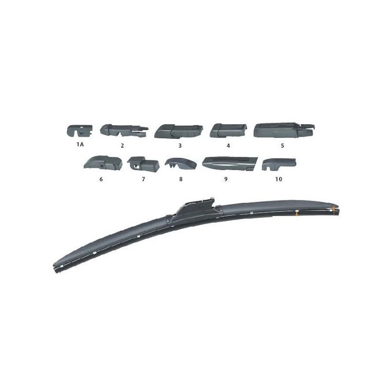Kit coppia spazzole tergicristallo 650 mm Ecoflat con 10 adattatori Kit coppia spazzole tergicristallo 650 mm Ecoflat con 10 adattatori