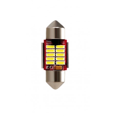 10-30V Mega-Led 10 - 10 SMD x 1 chip - 12x31 mm - SV8.5-8 bianco doppia polarita' resistenza incorporata