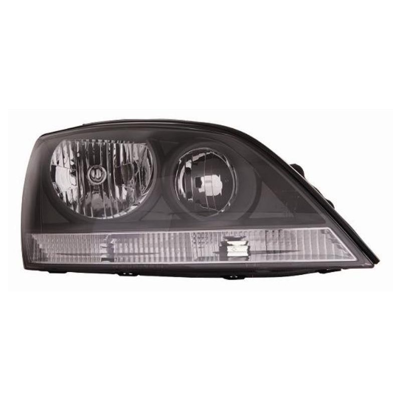 Faro proiettore H7-H1 parabola nera guida - sx