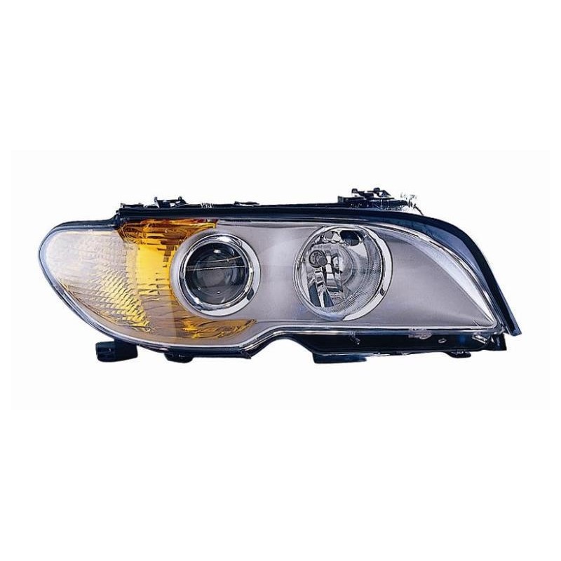 Faro proiettore H7-H7 parabola cromata dx
