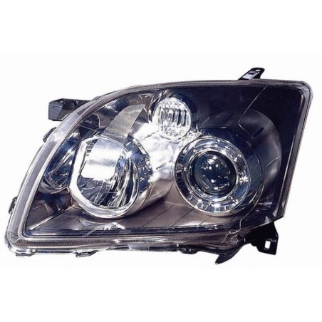 Faro proiettore H7-H1 parabola nera guida - sx