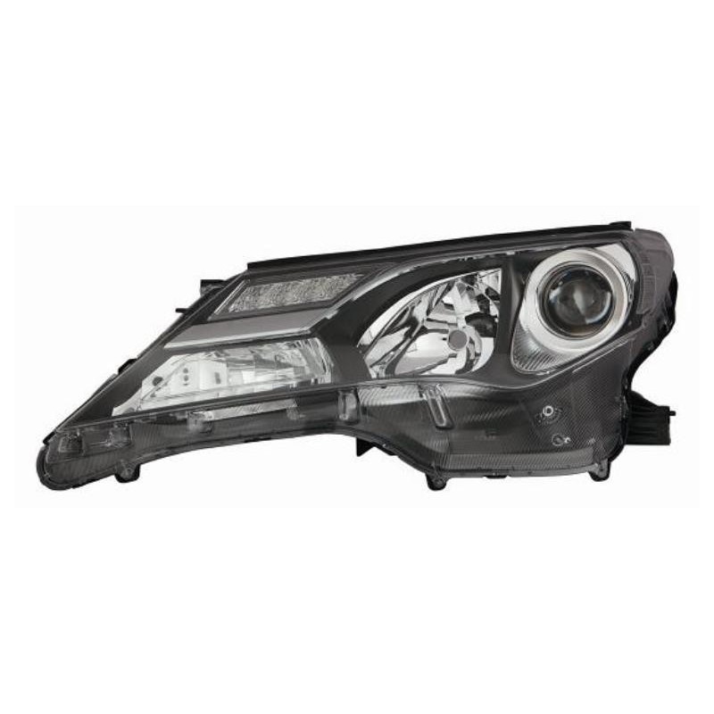 Faro proiettore HB3 + HB3 parabola nera guida - sx