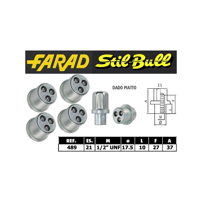 Farad Stil Bull Dadi antifurto con 2 chiavi cod 489