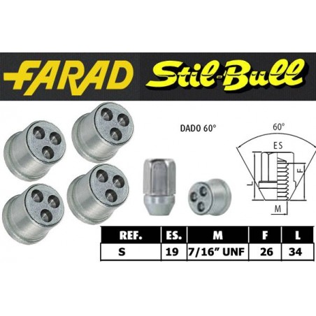 Farad Stil Bull Dadi antifurto con 2 chiavi cod S